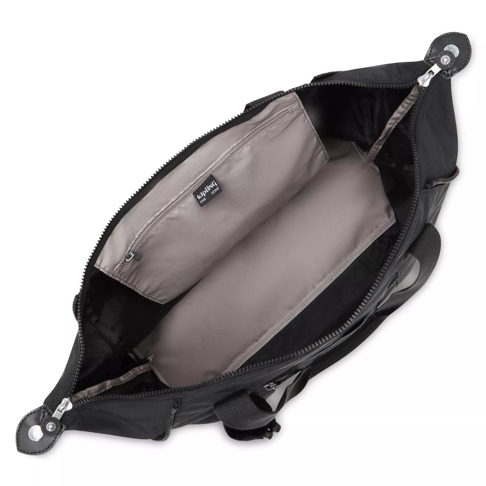Kipling ART M, multifunktionale Tragetasche, Black Noir (schwarz), Reisetasche mit Trolleyhalterung