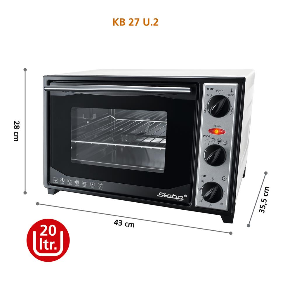 Steba Grillbackofen KB 27 U.2 20L mit Umluft Drehspieß und Doppelglastür