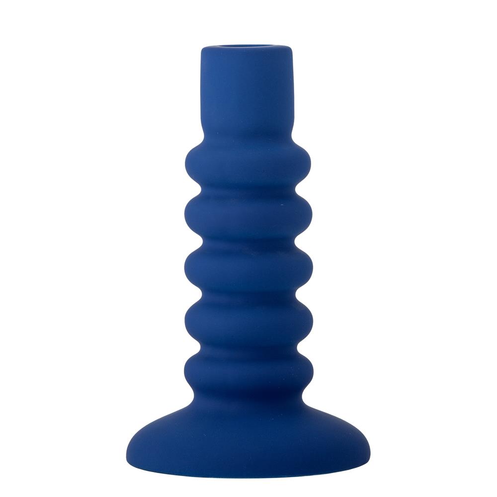 Bloomingville Thorne Kerzenhalter Blau Steingut matt 18,5cm elegant