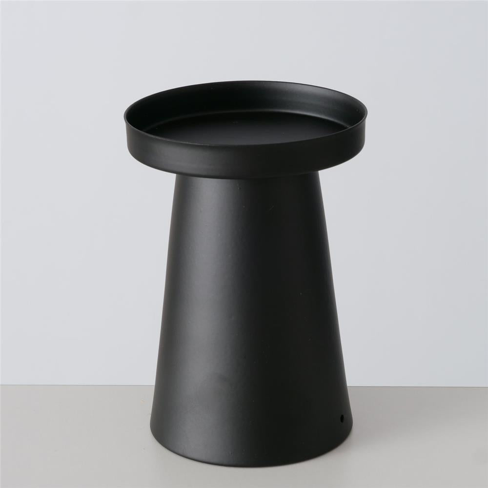 BOLTZE Windlicht Pius 2er Set Metall Glas schwarz rund modern skandinavisch