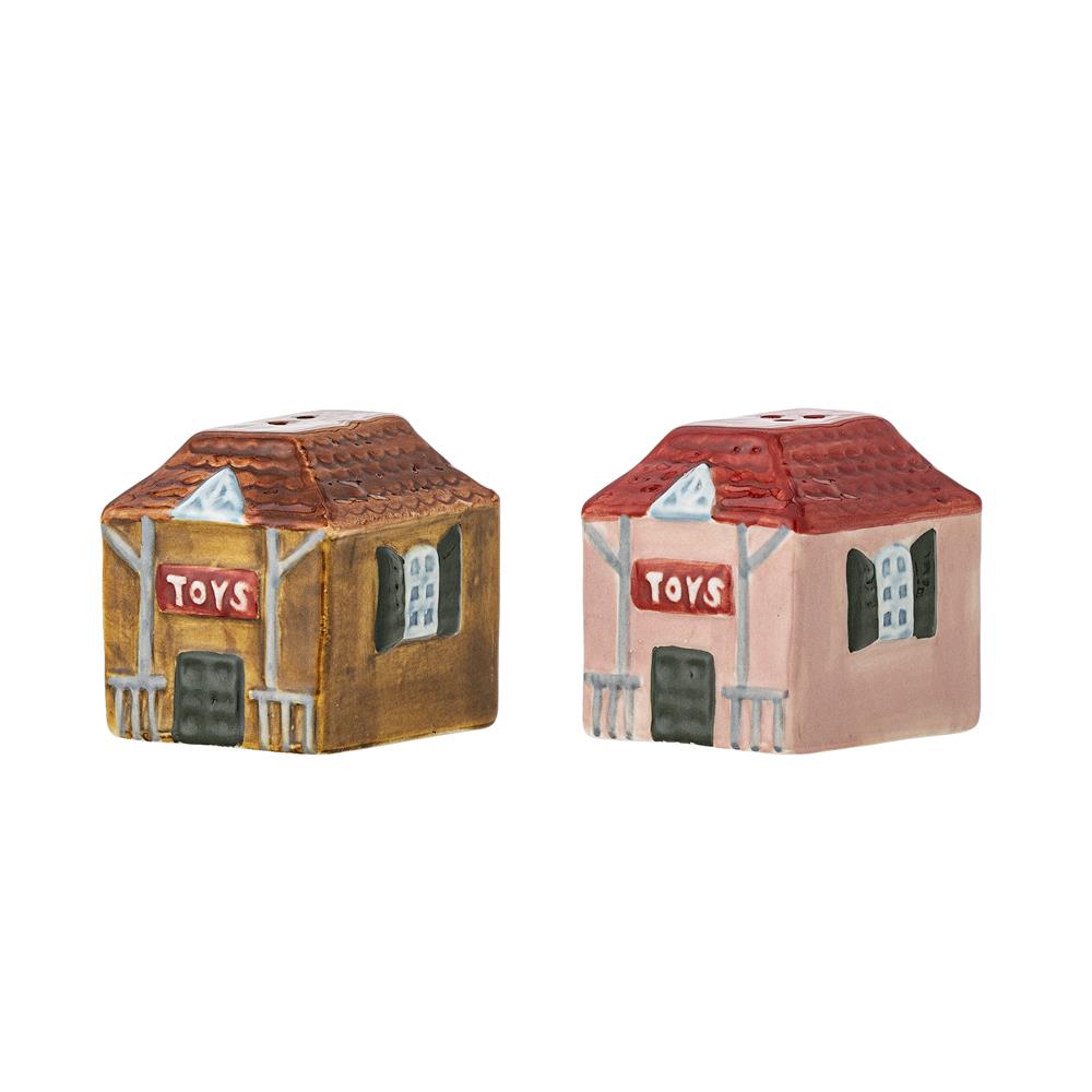 Bloomingville Homey Salz- und Pfefferset bunt aus Steingut handbemalte Streuer für Tischdeko