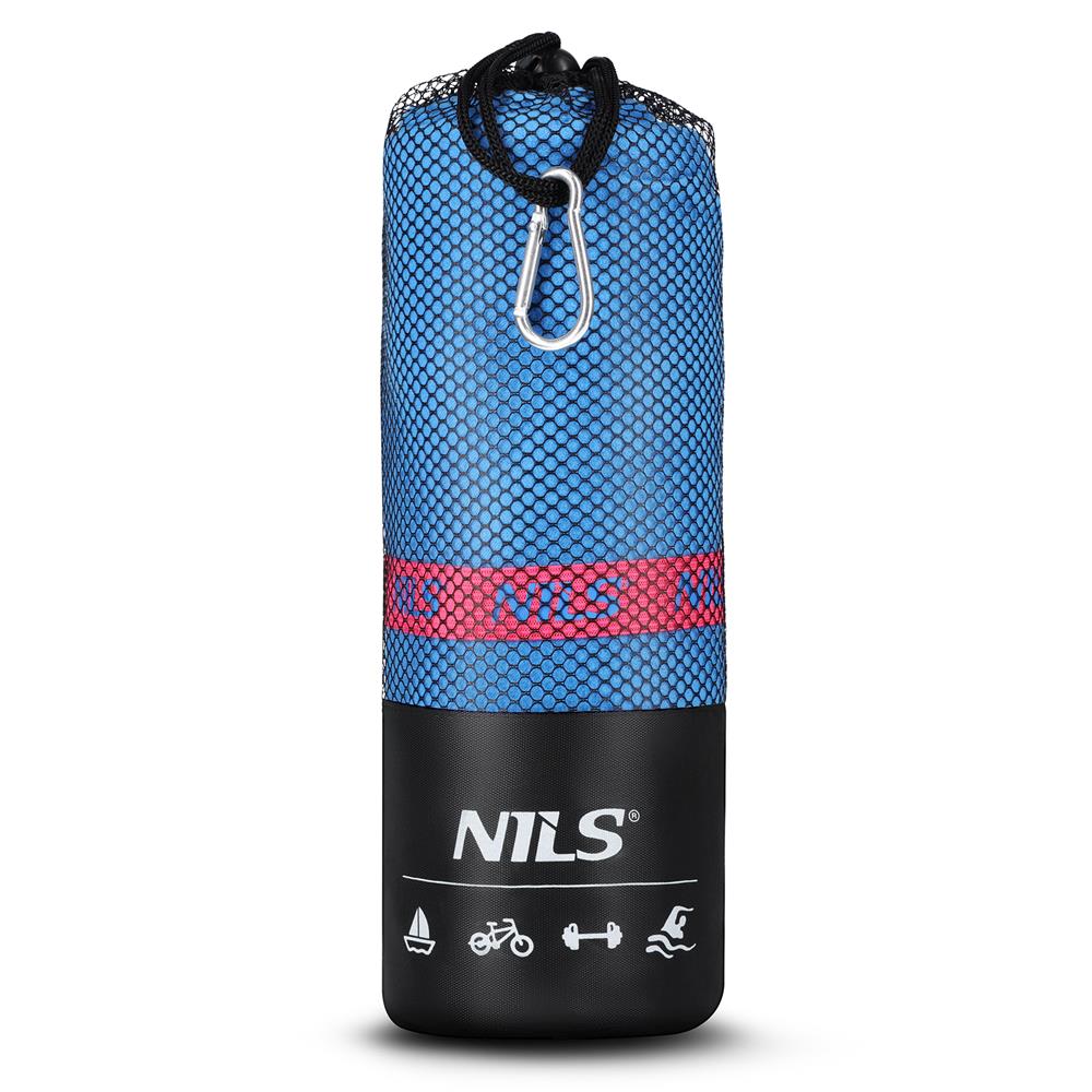 NILS Mikrofaserhandtuch 200x90 cm in Blau - schnelltrocknendes Handtuch für Camping, Strand & Sport