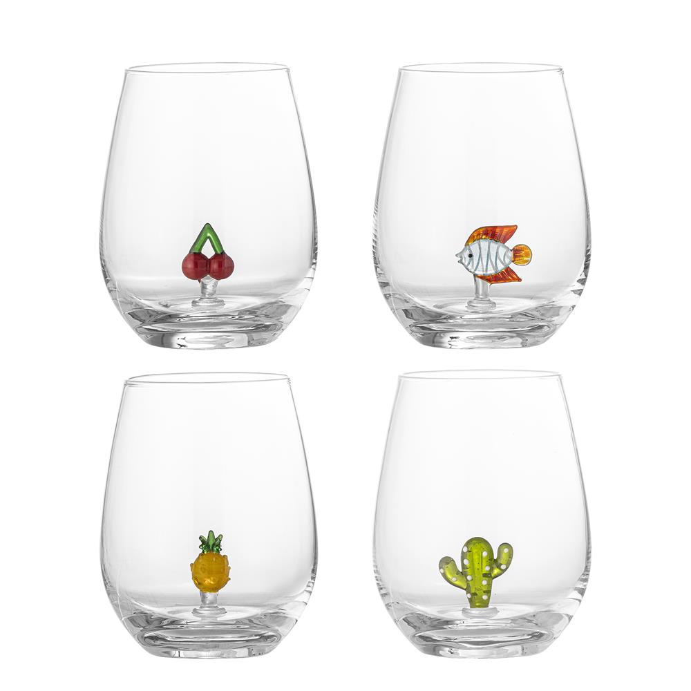 Bloomingville Misa Trinkglas Set 4-teilig Klar Glas 560ml