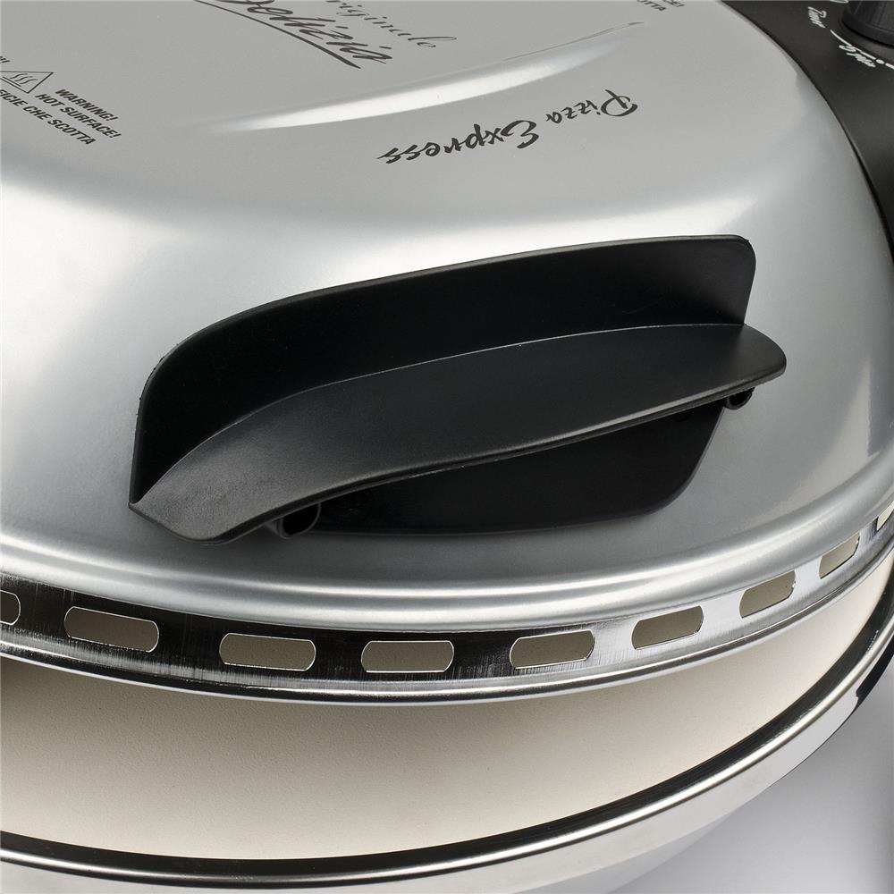 G3Ferrari elektrischer Pizzaofen Delizia 1200 W für Pizza Ø 31cm silber Pizzamaker mit feuerfestem Naturstein