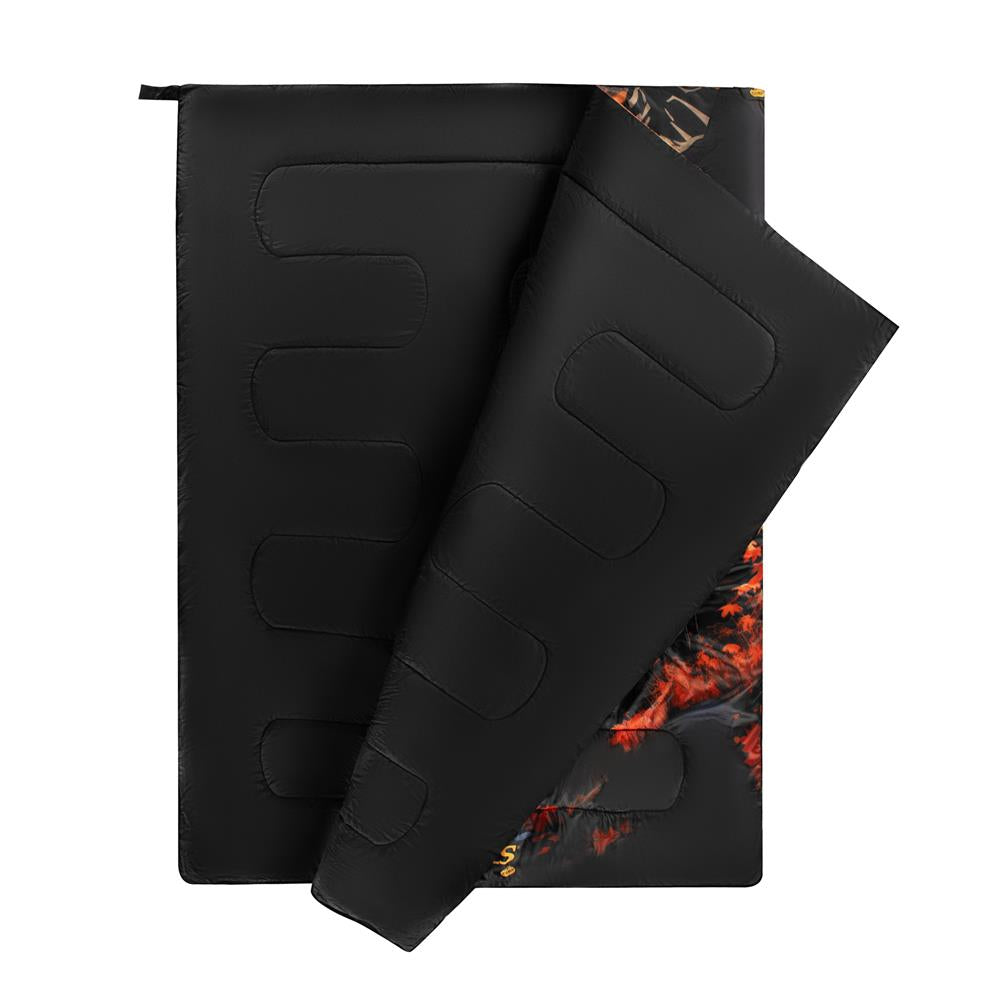 NILS CAMP Doppelschlafsack 3-in-1 mit Bär-Motiv für Camping Reisen Outdoor warm