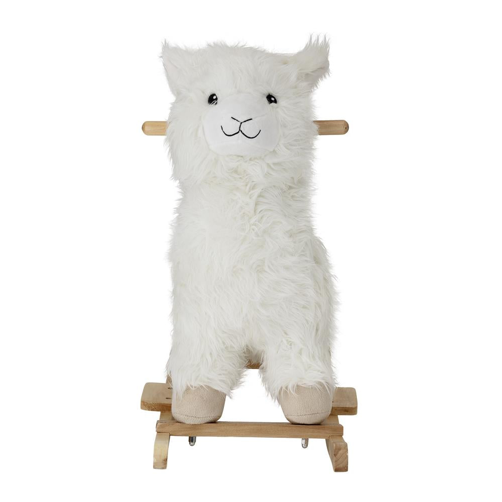 Bloomingville MINI Kinto Schaukeltier Lama Weiß Kleinkindspielzeug Schaukelspielzeug