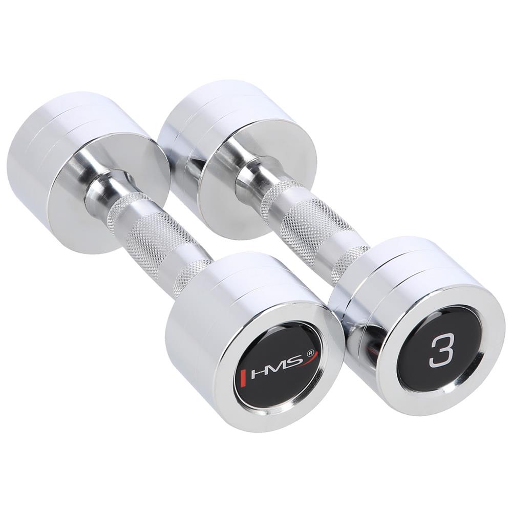 Kurzhantel Set 2x 3 kg verchromt Stahl | HMS CHD