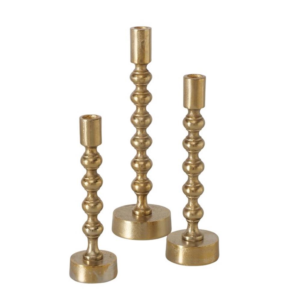 BOLTZE Kerzenleuchter Klisko, 3-teiliges Set im Eleganten Design aus Metall in Gold
