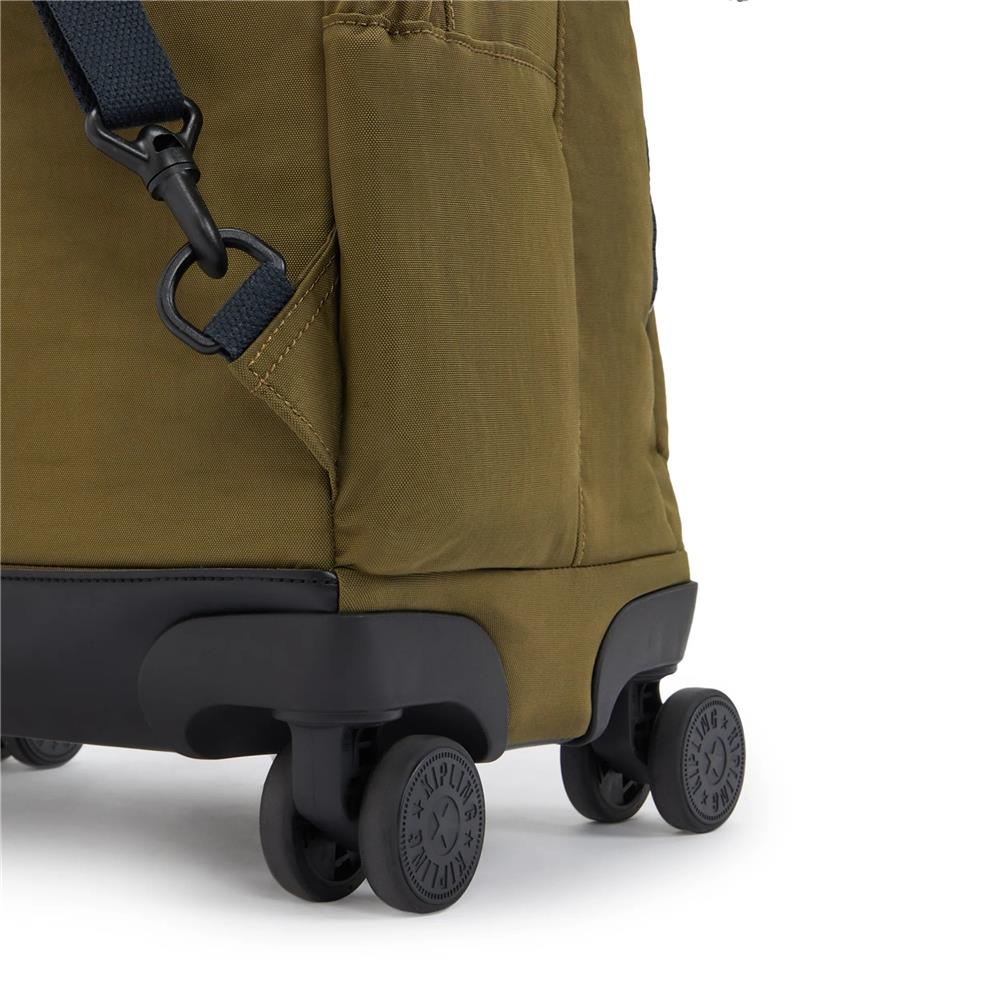 Kipling NEW ZEA, großer Kinder-Rucksack mit Rollen, Treasure Green (grün), Schulrucksack mit Laptopfach