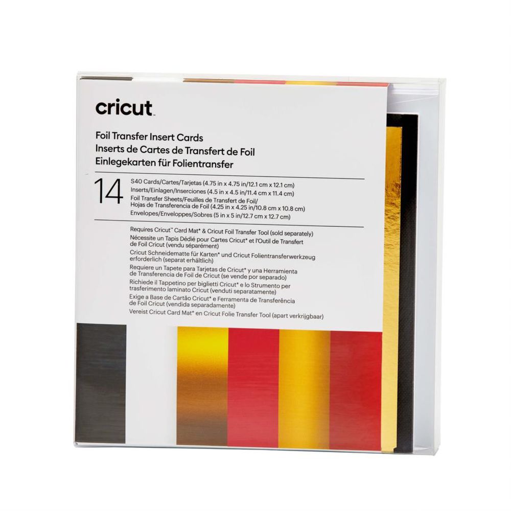 Cricut Einlegekarten Royal Flush S40 mit Einleger und Folientransferbögen 14 Stück