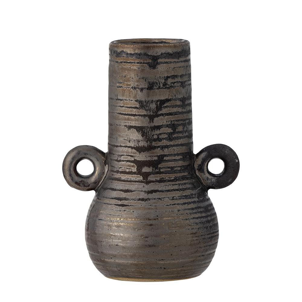 Bloomingville Casaya Vase braun L10 cm aus Steingut – dekorative Vase für Wohnzimmer