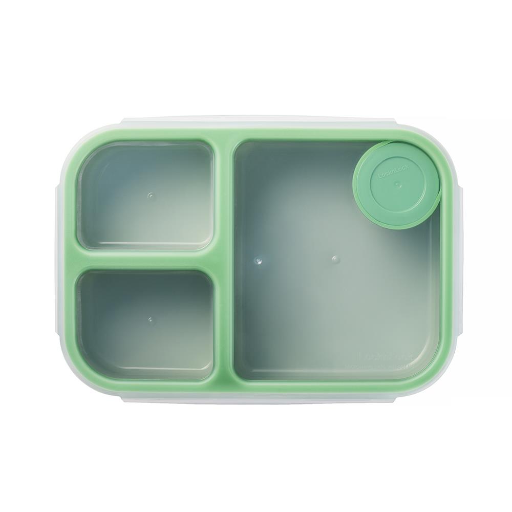 LocknLock To-Go Lunchbox 980 ml, Mint, 3 Fächer - Mikrowellengeeignet BPA-frei