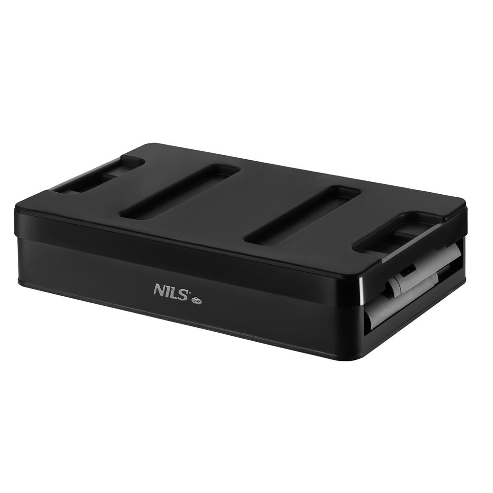 NILS CAMP Transportbox 38L Grau-Schwarz - klappbare Campingbox für Camping, Auto & Haushalt