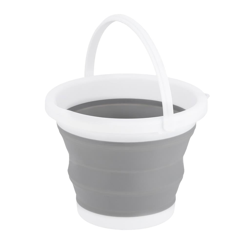 NILS CAMP Faltbarer Eimer 5L grau für Camping Outdoor Reisen platzsparend