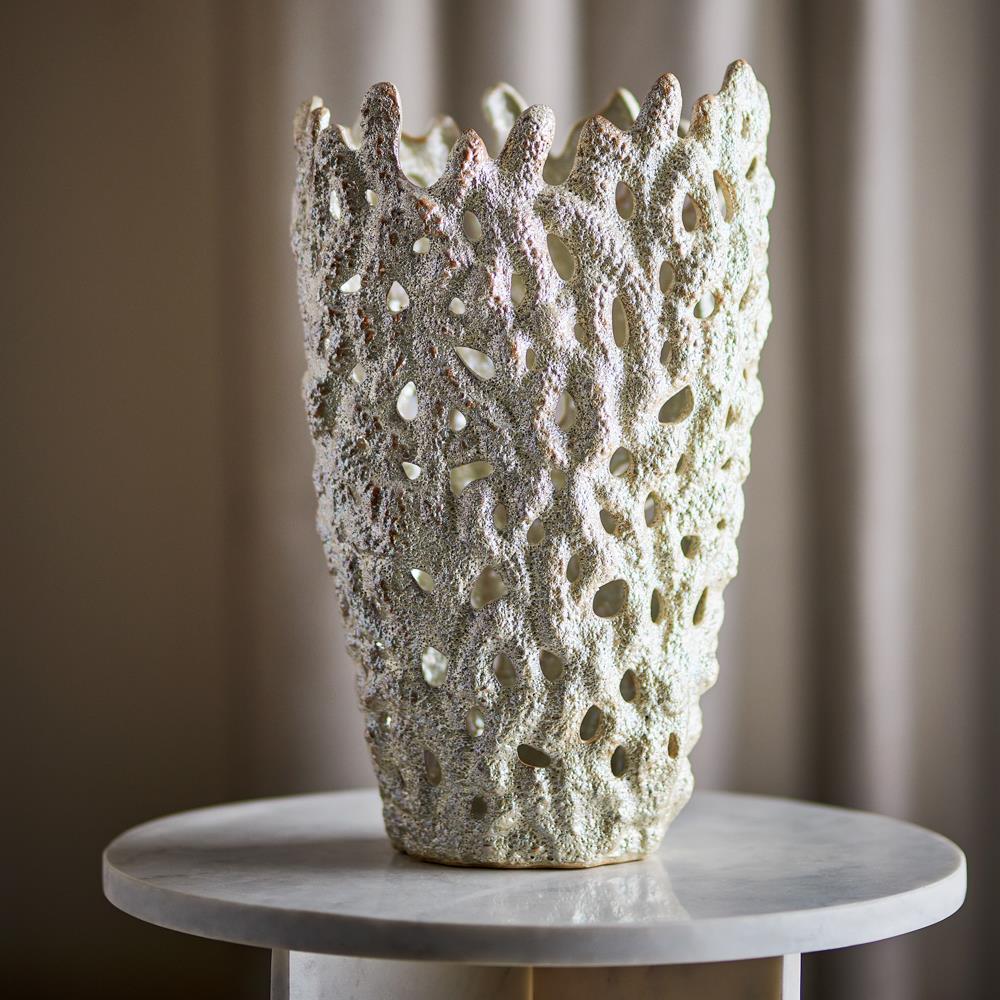 Bloomingville Eunice Deko-Vase Weiß Steingut 22,5x37cm