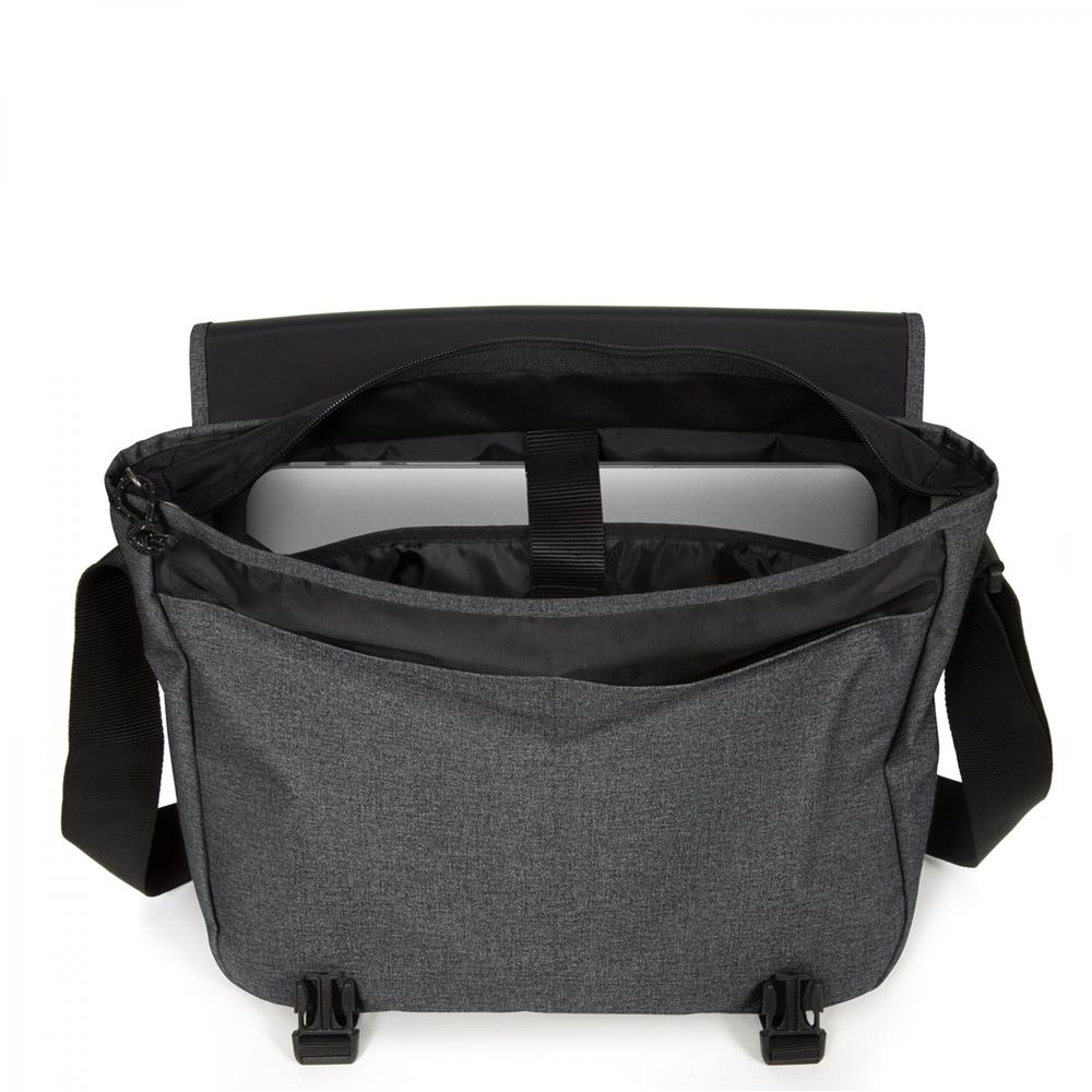 Eastpak DELEGATE +, Umhängetasche, Black Denim (grau), 20L, Laptoptasche, Messenger-Tasche