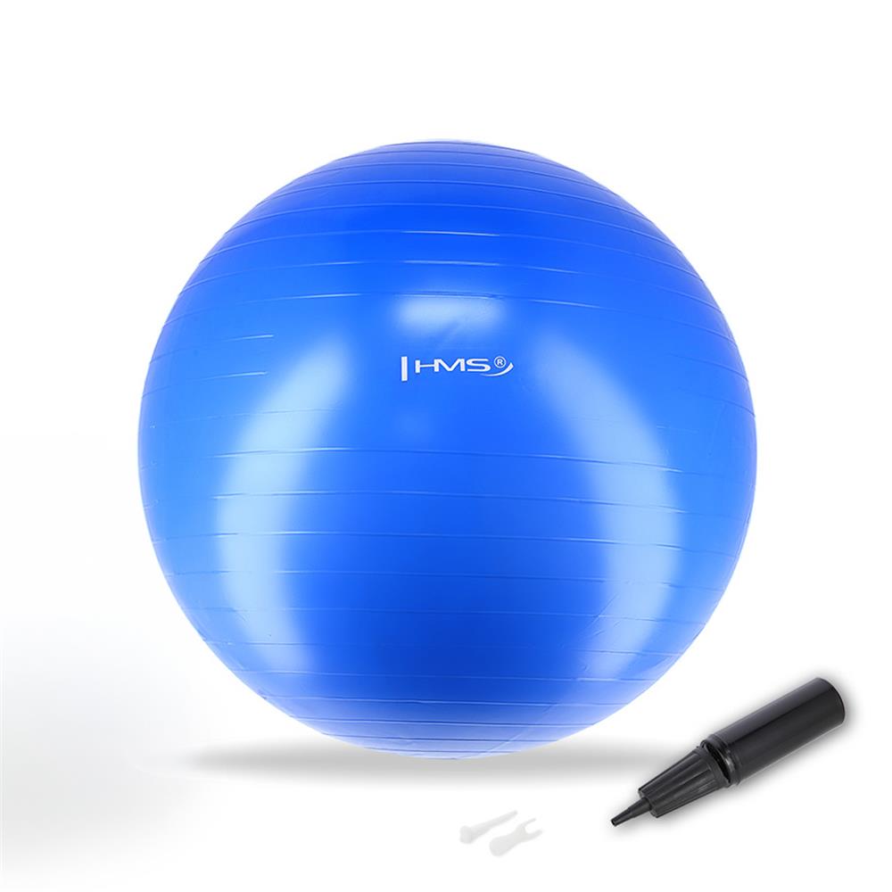 Gymnastikball 55 cm Blau mit Luftpumpe für Pilates und Fitness | HMS YB01N
