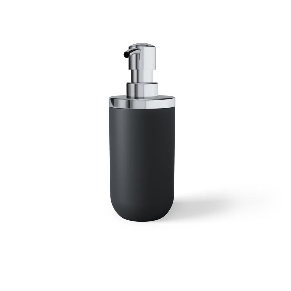 Umbra Junip Seifenspender Chrom/Schwarz Moderner Spender für Flüssigseife und Schaumseife 380 ml