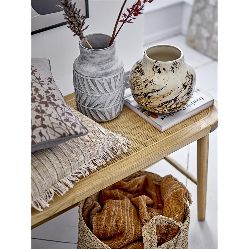 Bloomingville Saku Vase Grau Keramik D17xH27,5 cm – nordisch geprägte Keramikvase