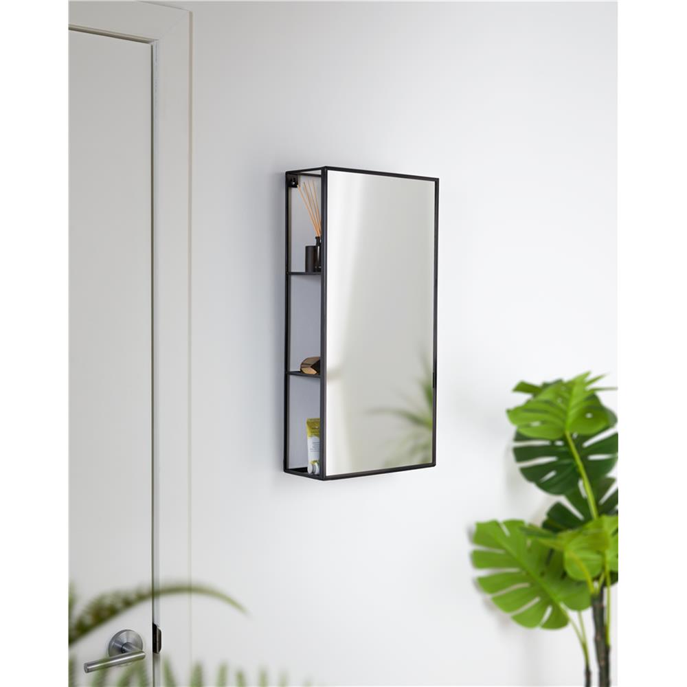 Umbra Cubiko Spiegel mit Ablage, Badezimmerspiegel, Spiegelschrank, Schminkspiegel, Wandspiegel
