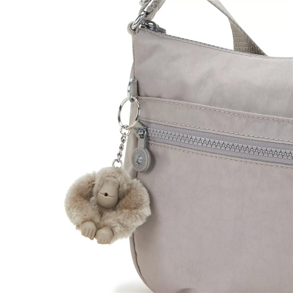 Kipling IZELLAH, mittelgroße Schultertasche, Grey Gris (grau), Umhängetasche mit viel Stauraum