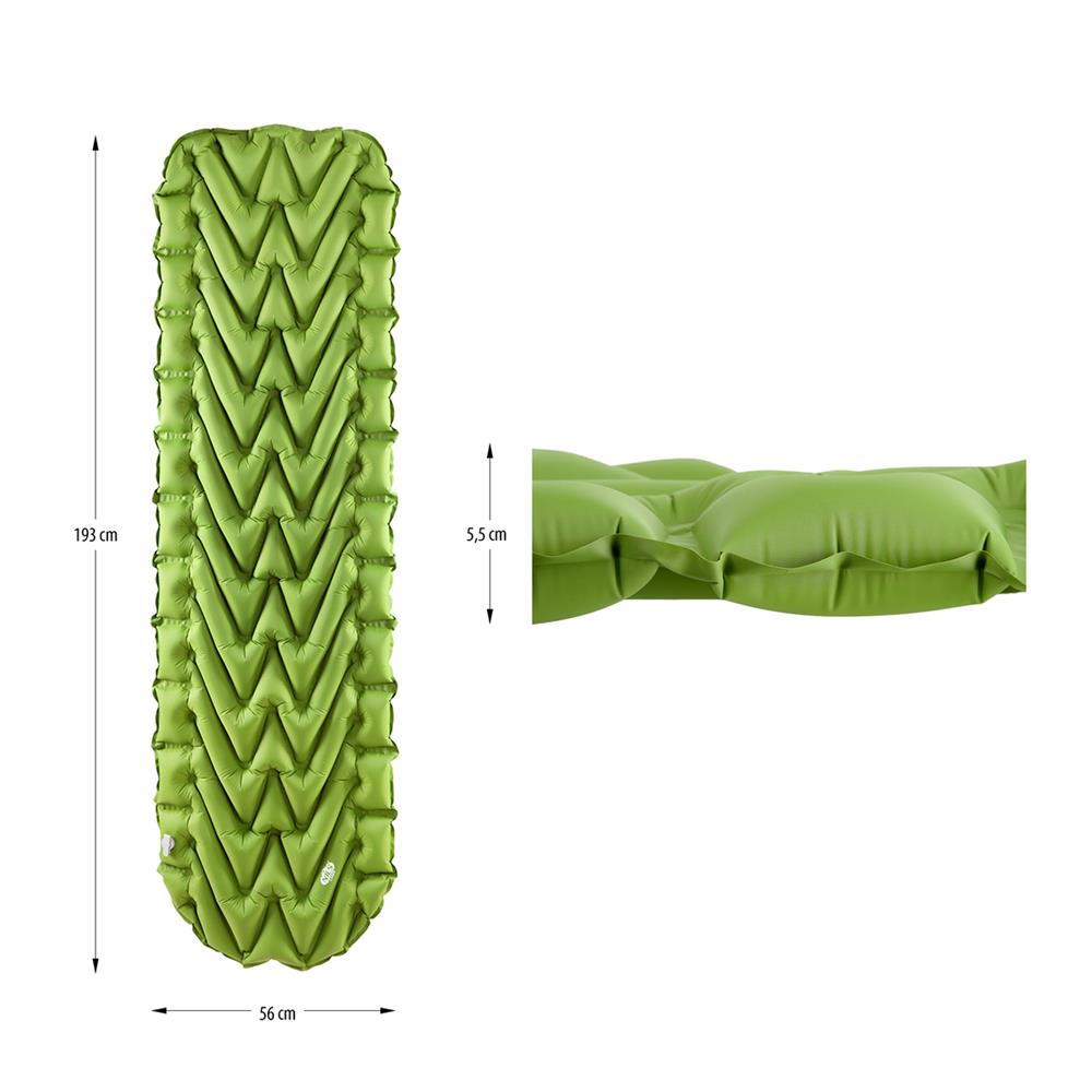 NILS CAMP Campingmatte aufblasbar 193 cm in grün Isomatte Outdoor Schlafmatte leicht