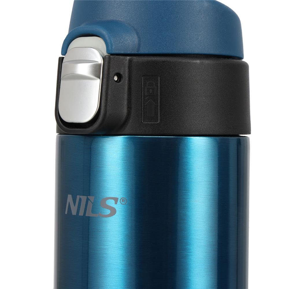 NILS Thermobecher 500 ml Edelstahl blau auslaufsicher für Camping Reisen Alltag
