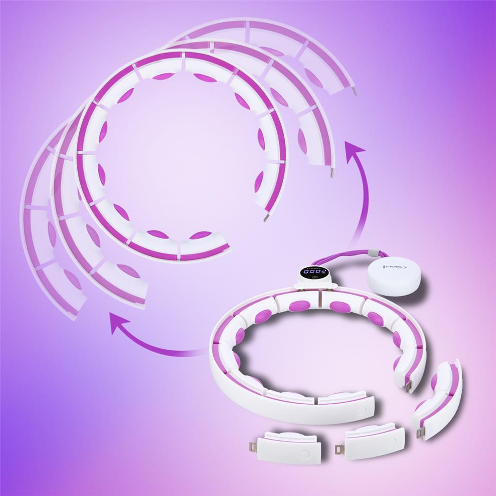 Hula Hoop Reifen mit LCD-Zähler, Magneten und Gewicht Weiß/Violett | HMS HHM17