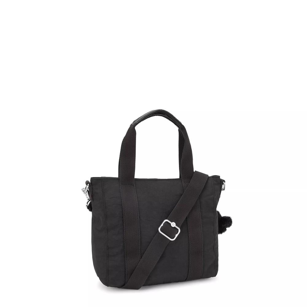 Kipling ASSENI MINI, Mini Tote Bag, Black Noir (schwarz), kleine Handtasche mit Schultergurt