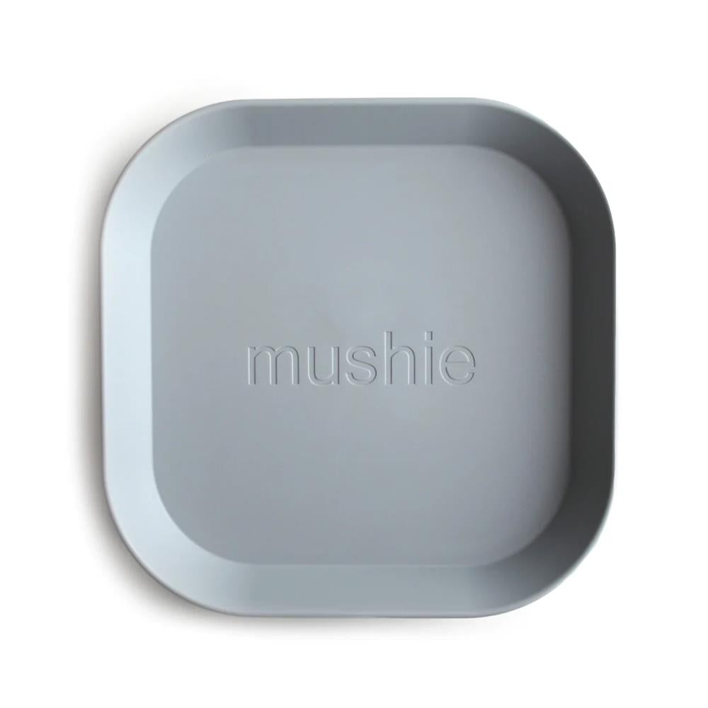 Mushie Kinderteller 2er Set, Cloud, quadratisch, BPA-frei