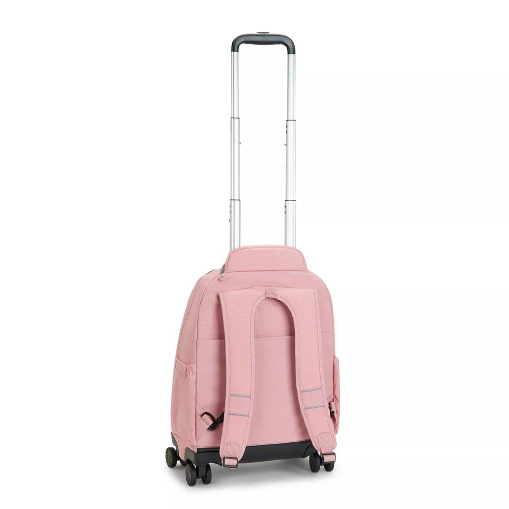 Kipling NEW ZEA, großer Kinder-Rucksack mit Rollen, Bridal Rose (rosa), Schulrucksack mit Laptopfach