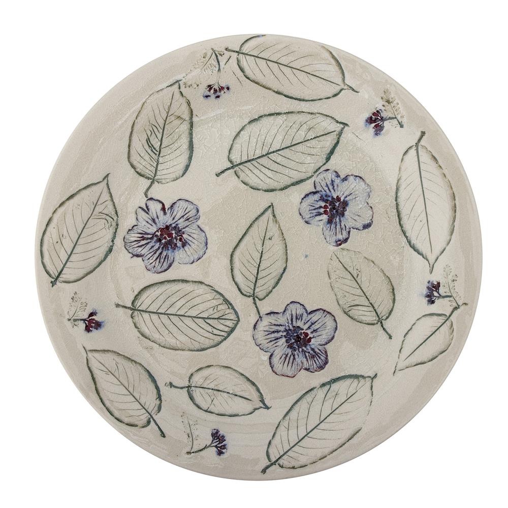 Bloomingville Marlem Tablett bunt D28 cm aus Steingut – handbemaltes Tablett für Küche & Tischdeko