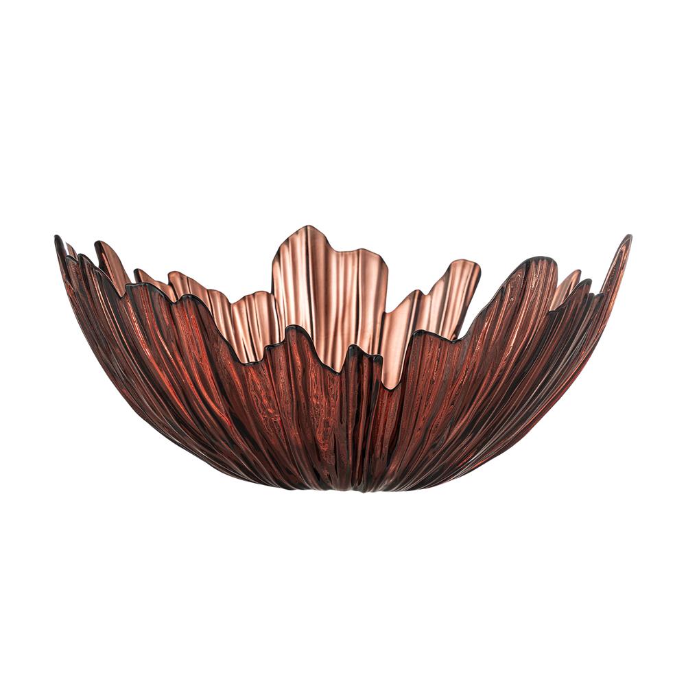 Bloomingville Aila Dekoschale Glas rot Blütenform 31 cm