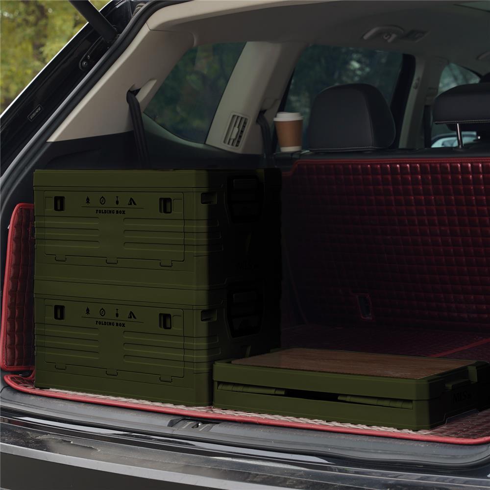 NILS CAMP faltbare Campingbox mit Tischfunktion 32L in Grün - kompakte Reisebox
