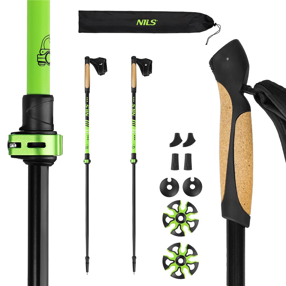Nordic Walking Stöcke Aluminium 6061 Korkgriff Grün | NILS NW8611