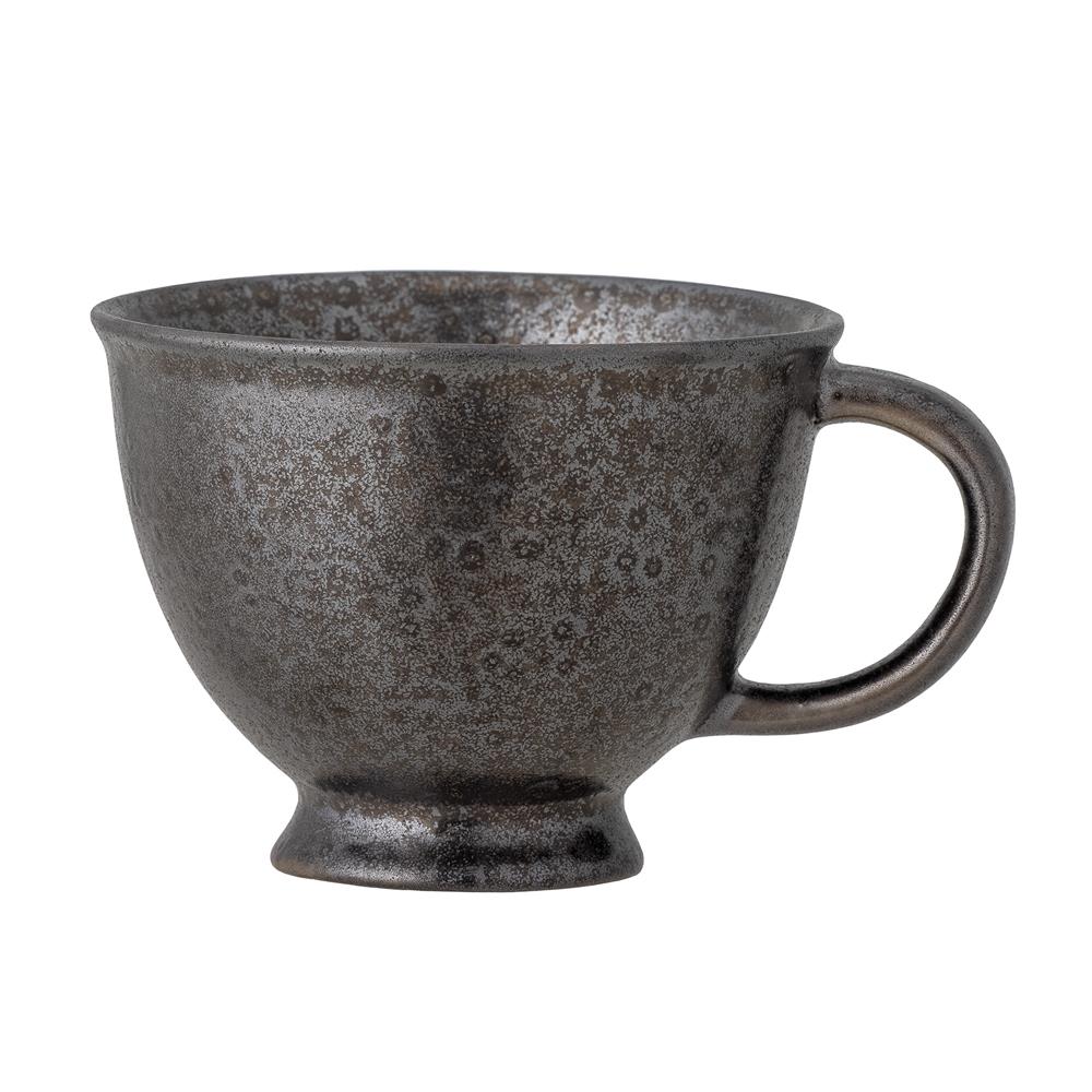 Bloomingville Linne Tasse bronze aus Steingut – Kaffeetasse mit metallischem Look für Küche & Tischdeko