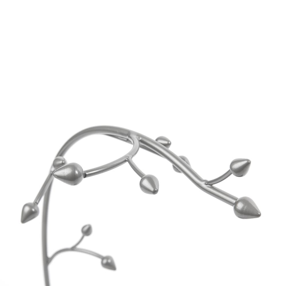 Umbra Orchid Schmuckständer Schmuckbaum für Ketten Grau mit integrierter Schmuckablage für Ringe Ohrringe Armbänder Uhren und Accessoires Metall