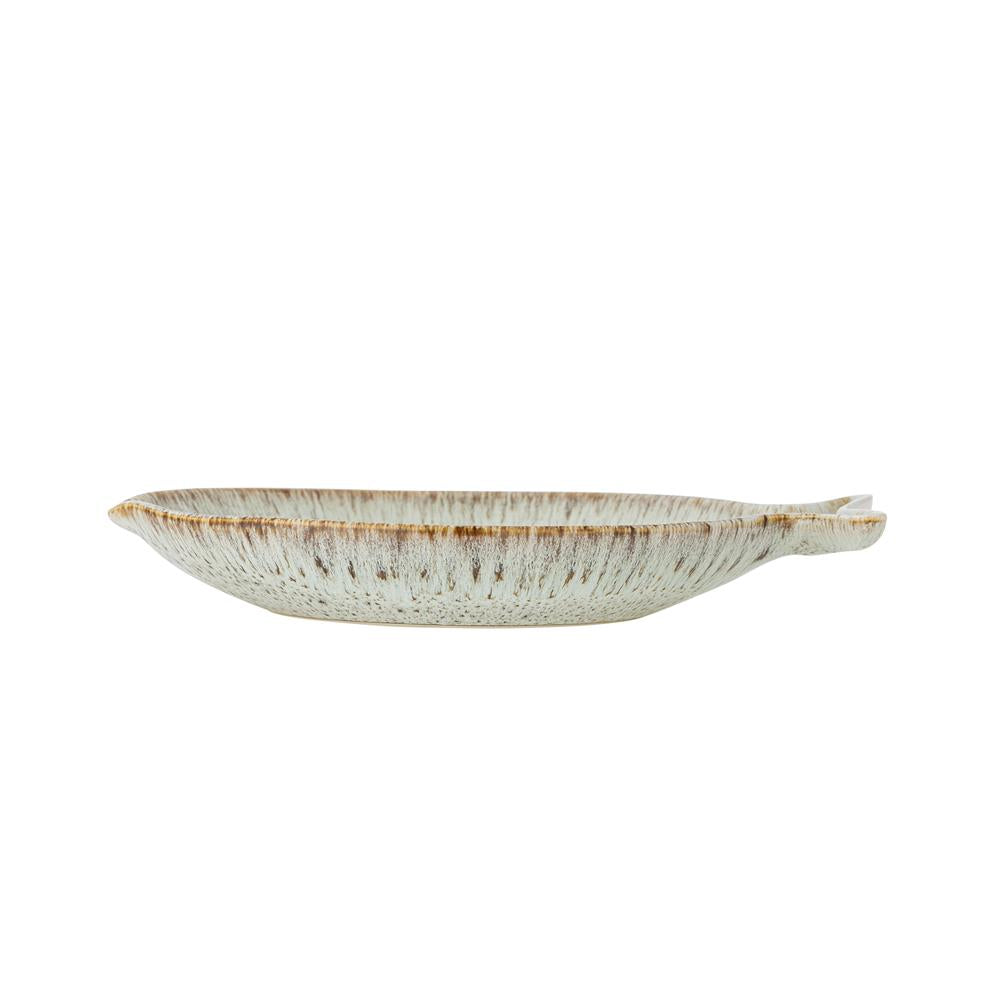 Bloomingville Fleur Servierplatte Fischform Natur Steingut mediterran 27cm