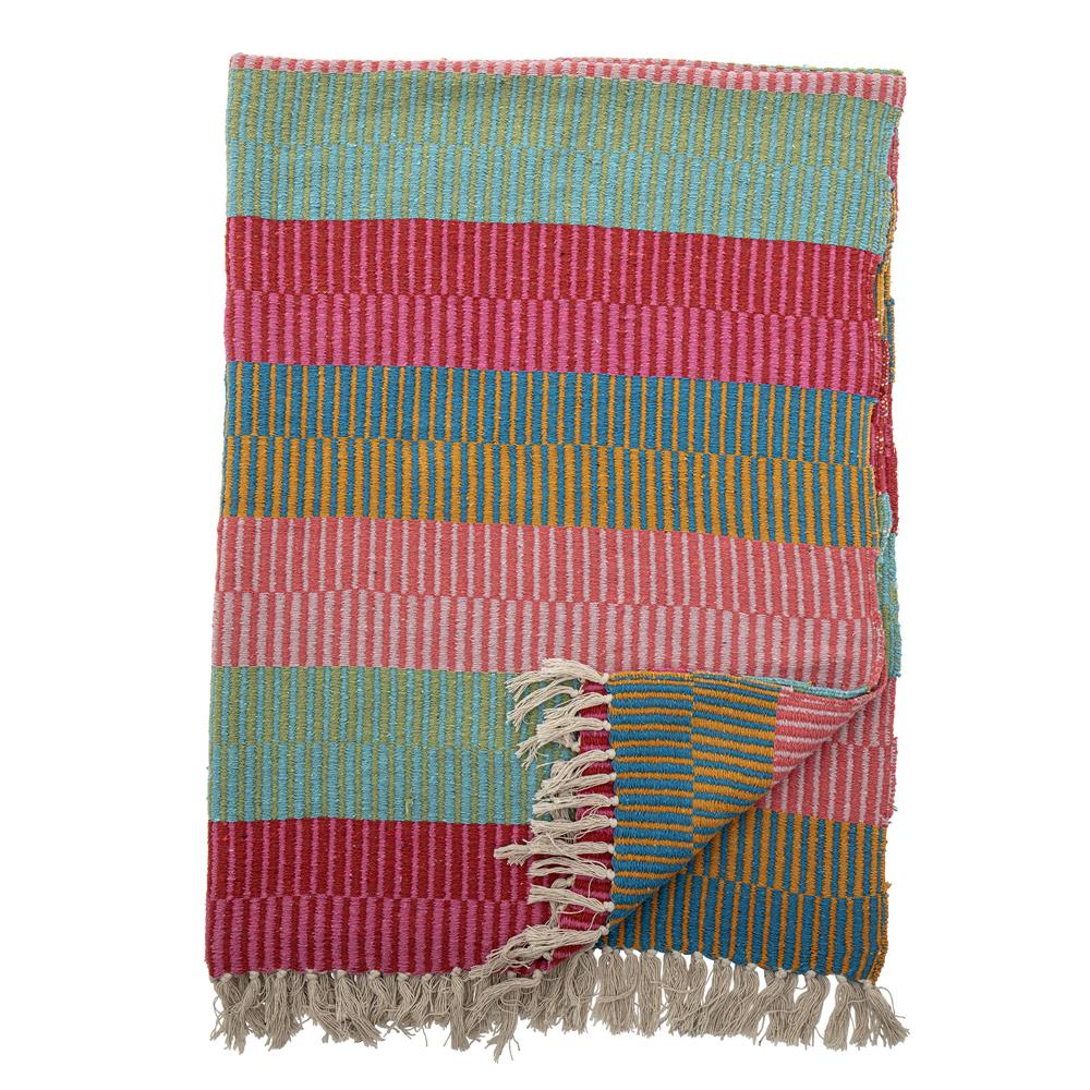 Bloomingville Isnel Decke Recycelte Baumwolle Gestreift 160 x 130 cm