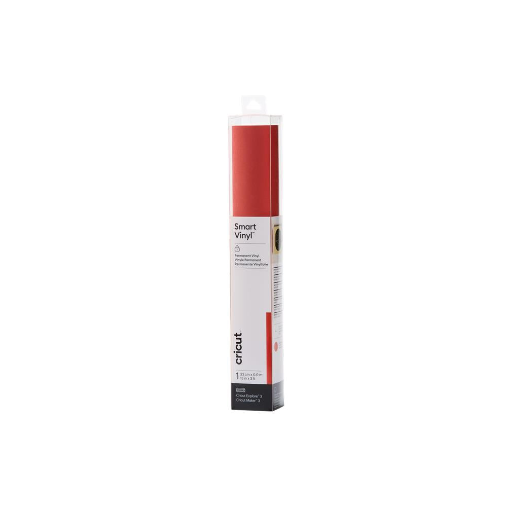 Cricut Smart Vinyl Klebefolie Permanent Glanz in Shimmer Rot mit StrongGrip-Transferklebeband