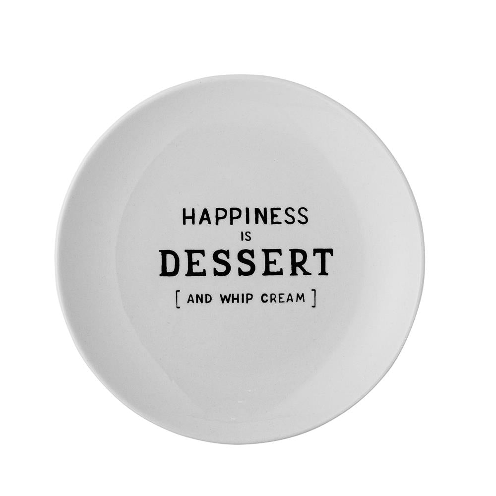 Bloomingville Wendy Teller weiß D15 cm aus Steingut – Dessertteller für Küche & Tischdeko
