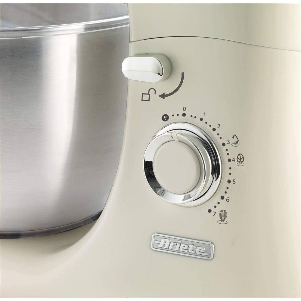 Ariete Vintage Küchenmaschine, Beige, 5,5-L-Schüssel, Knet- und Rührmaschine, Groß