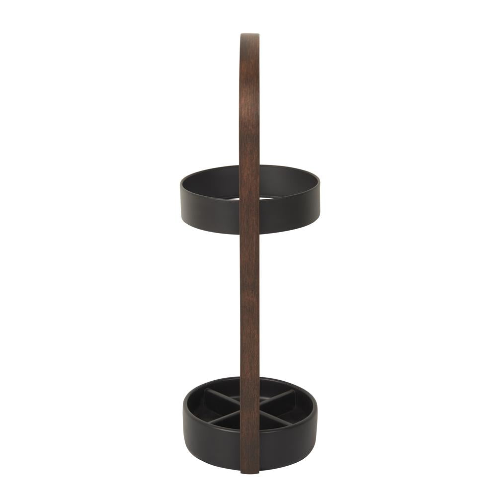 Umbra Bellwood Schirmständer, robuster und stylischer Regenschirmständer in Schwarz/Walnuss