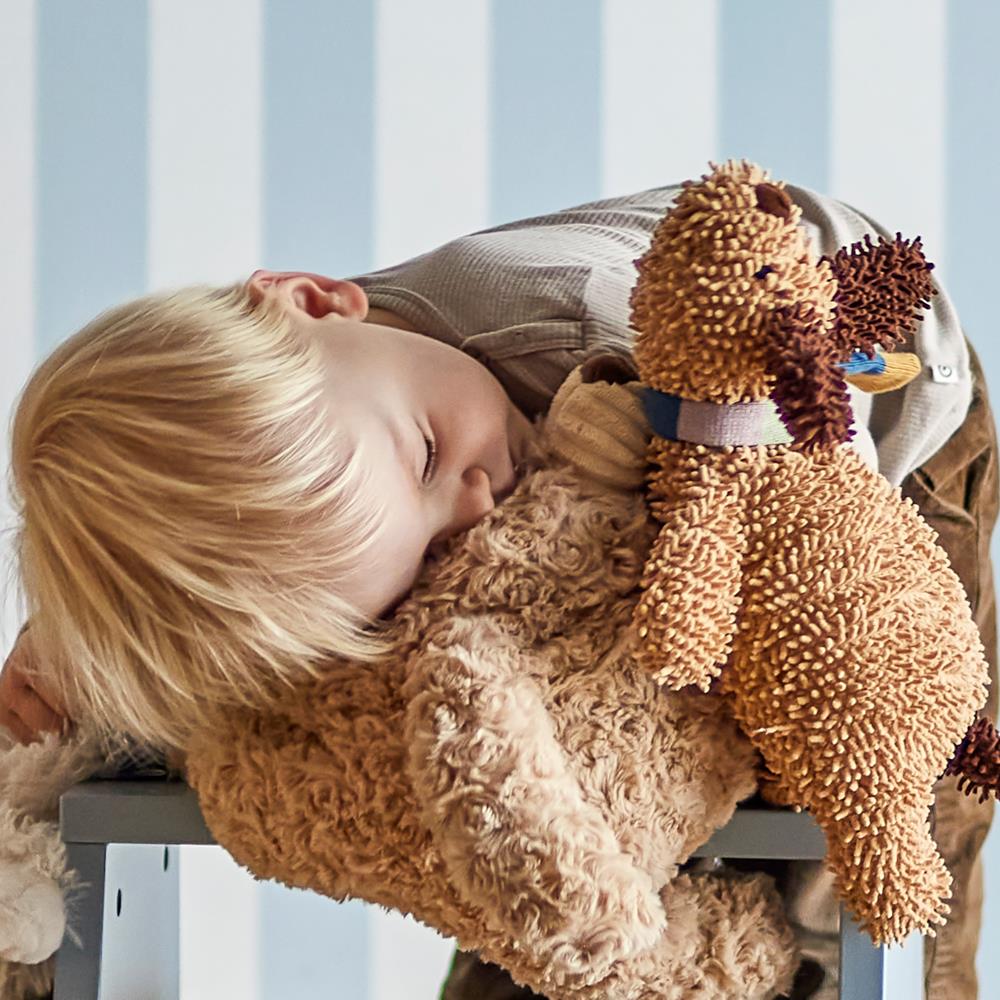 Bloomingville MINI Charlie Plüschtier bunt - weicher Hund Stofftier für Baby & Kinderzimmer Deko