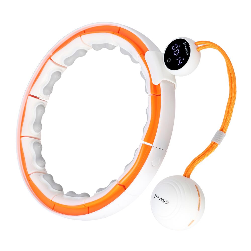Hula Hoop Reifen mit LCD-Zähler, Magneten und Gewicht Weiß/Orange | HMS HHM21