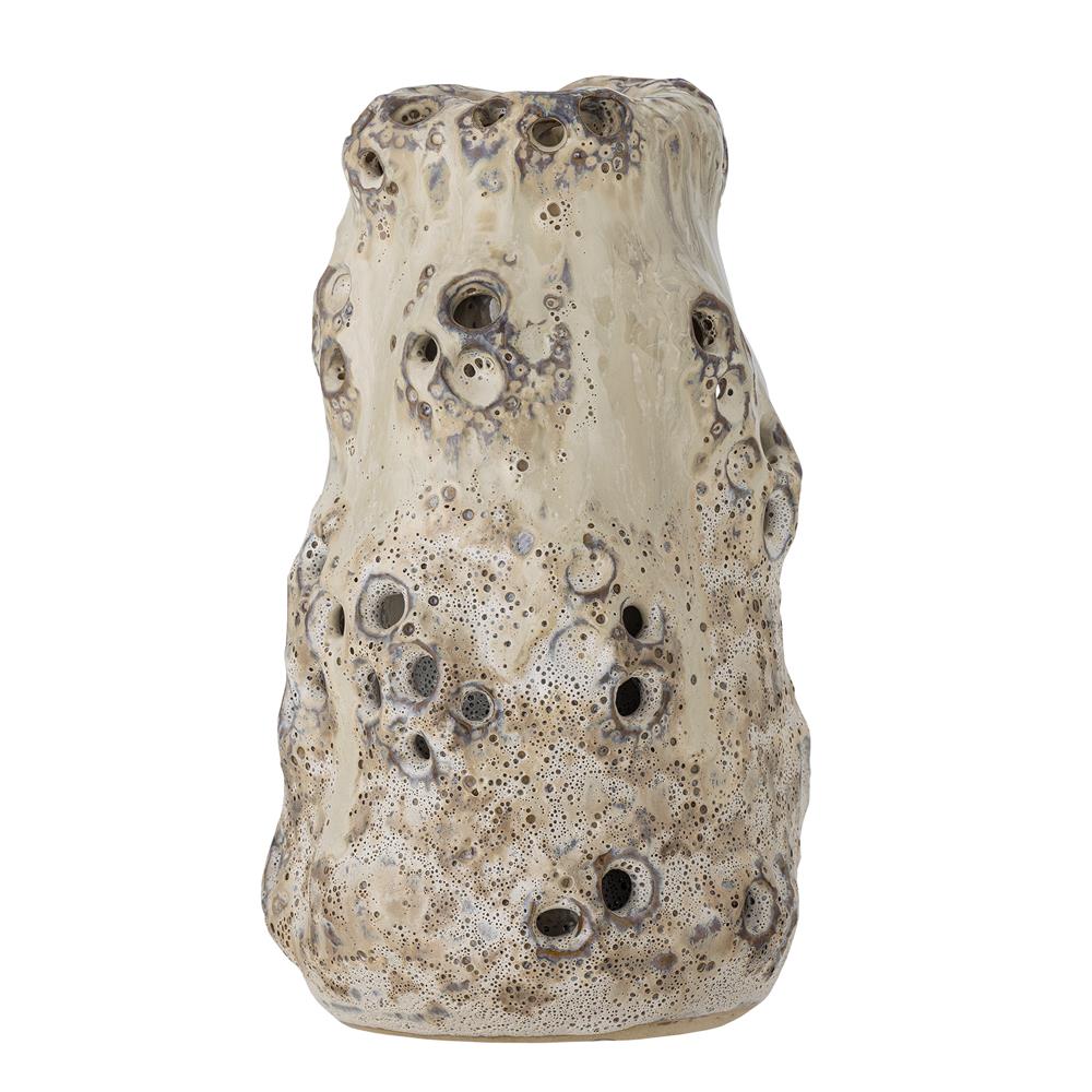 Bloomingville Noble Vase Natur 21,5 cm – Steingut, vulkanische Textur & dekorativ