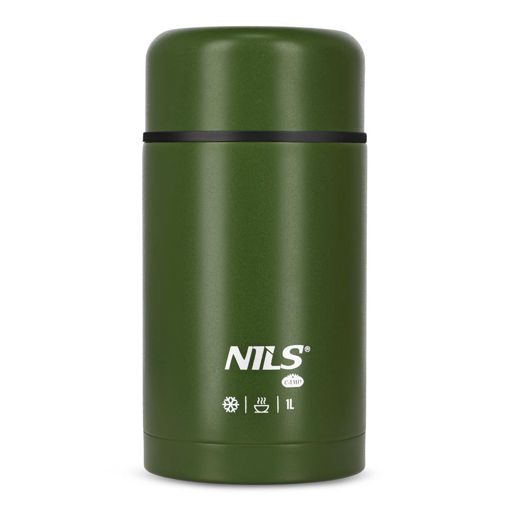 NILS CAMP Thermobehälter 1L Edelstahl grün Lunchbox für Essen warm kalt