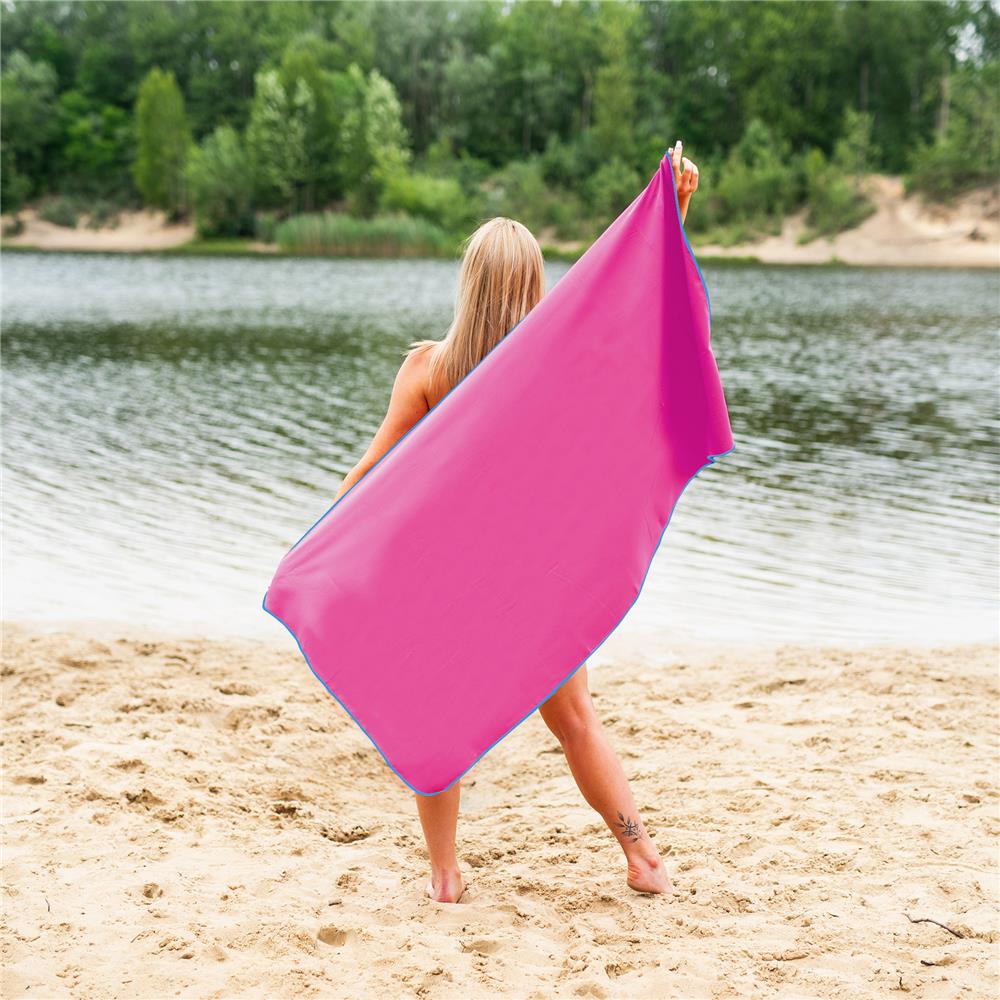 NILS Mikrofaserhandtuch 140x70 cm in Rosa - schnelltrocknendes Handtuch für Camping, Strand & Sport