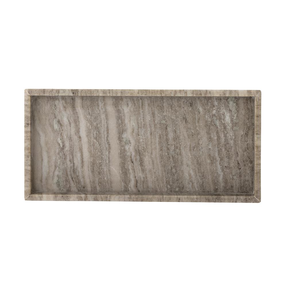 Bloomingville Majsa Tablett – braunes Marmor-Tablett, 38x18 cm, vielseitig & lebensmittelgeeignet