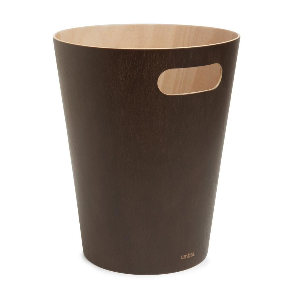Umbra Woodrow Abfalleimer, Espresso/Holz, 7,5 Liter, Zweifarbiger Papierkorb
